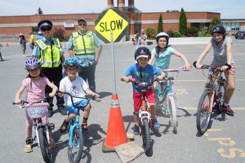 cyclists l-r Natsuki, Jeffrey, Lincoln, Hazuki and Keeley participated in the South Frontenac Ride's inaugural Tour de South Frontenac Cycle Fest on June 7  